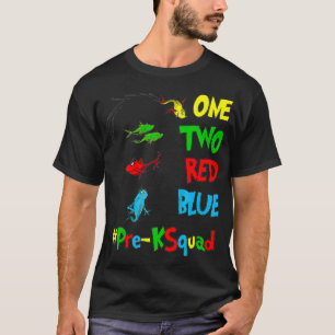 T-shirt PréK Professeur Oh Les Lieux Un Deux Bleu Rouge P