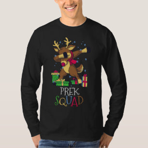 T-shirt PREK Squad Dabbing Reindeer Noël Noël Noël Enseign