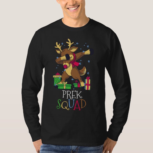 T-shirt PREK Squad Dabbing Reindeer Noël Noël Noël Enseign (Devant)