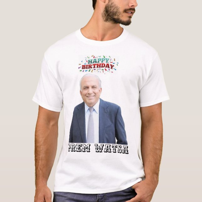 T-shirt Prem Watsa joyeux imprimé d'anniversaire (Devant)