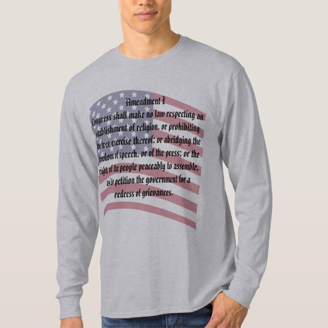 T-shirt Premier amendement de la Constitution du pavillon  (Devant)