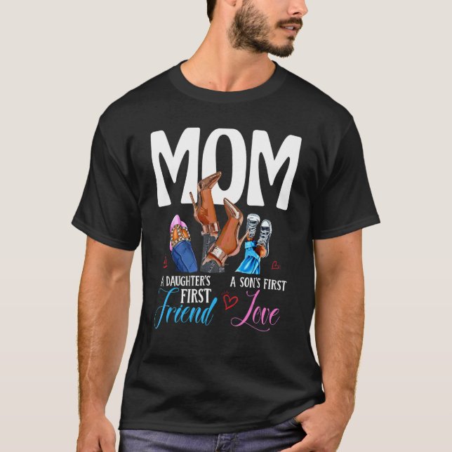 T-shirt Premier Ami de maman Un Fils Première Fille (Devant)