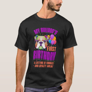 T-shirt Premier Anniversaire De Mon Bulldog