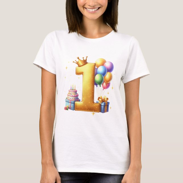 T-shirt Premier anniversaire doré (Devant)