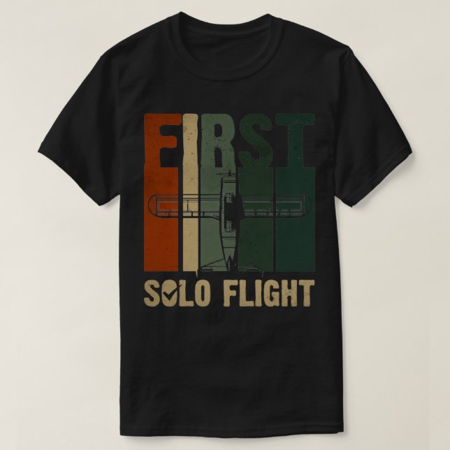 T-shirt Premier avion pilote de vol solo Avion Rétro 2 (Design devant)