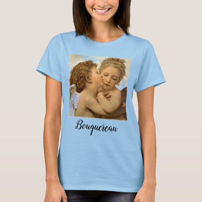 T-shirt Premier Baiser (détail d'ange) de Bouguereau (Devant)