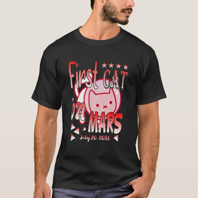 T-shirt Premier Chat Sur Mars Astronaute Chat 2 (Devant)