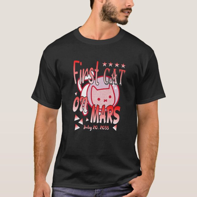 T-shirt Premier chat sur Mars  Chat astronaute (Devant)