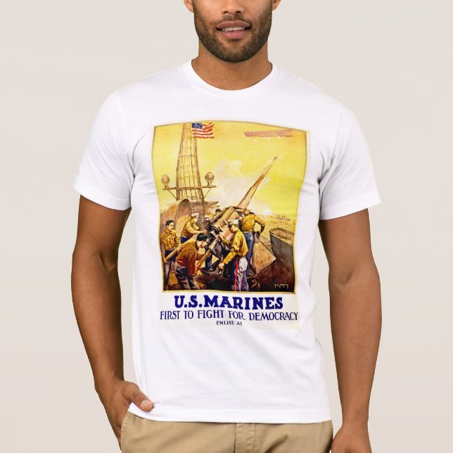 T-shirt Premier combat pour la démocratie (Devant)