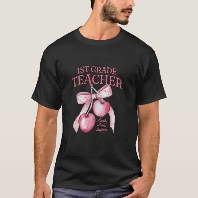 T-shirt Premier grade Prothèse de l'enseignant arcs roses  (Devant)