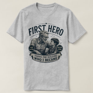T-shirt Premier héros ami pour toujours Fête des Pères Vin