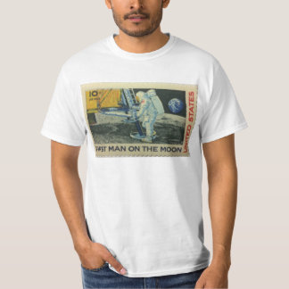 T-shirt Premier homme sur la lune - vieux timbre vintage