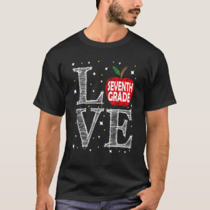 T-shirt Premier Jour D'Amour À L'École Septième Année Reto