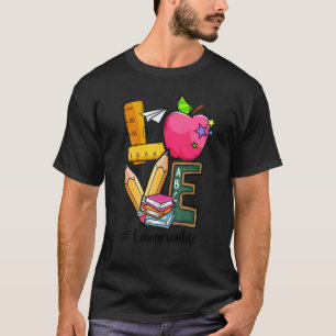 T-shirt Premier Jour D'Amour De L'École Bibliothécaire Ret