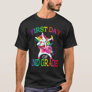 T-shirt Premier Jour De 2E Année Unicorne Retour À L'École