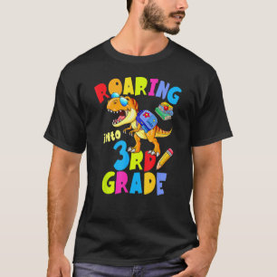 T-shirt Premier jour de 3e année Dinosaure Roaring en 3e G