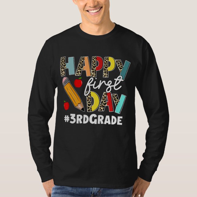 T-shirt Premier Jour De 3E Année, L'Équipe Léopard Revient (Devant)