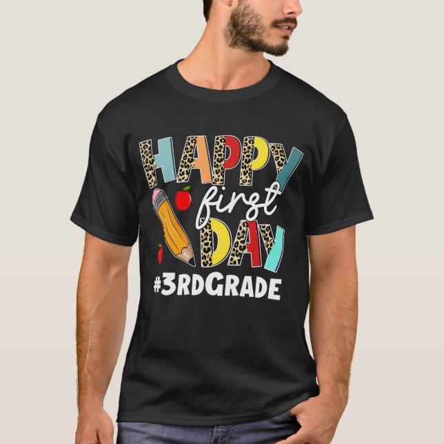 T-shirt Premier Jour De 3E Année, L'Équipe Léopard Revient (Devant)