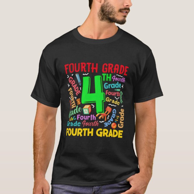 T-shirt Premier Jour De 4E Année De Retour À L'École (Devant)