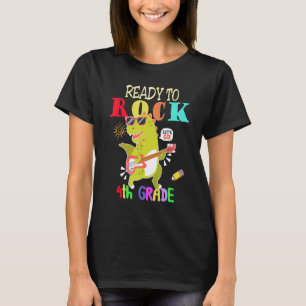 T-shirt Premier Jour De 4E Année Prêt À Rock Maternelle