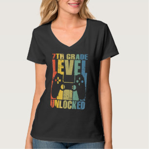T-shirt Premier Jour De 7e Année Niveau Débloqué Retour À 