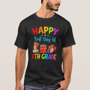 T-shirt Premier jour de 8e année Chouettes d'enseignant 8e