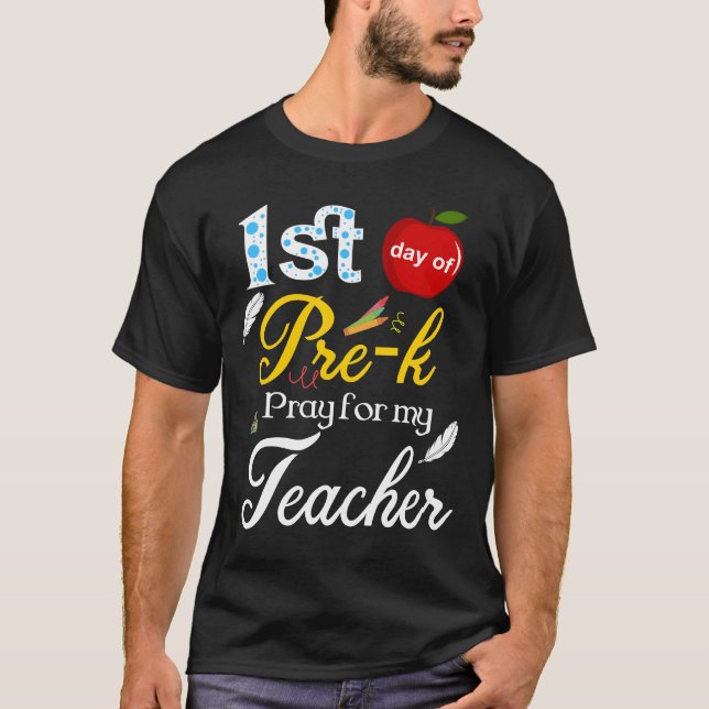 T-shirt premier jour de la prière prek pour mon professeur (Devant)