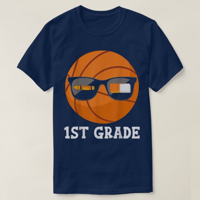 T-shirt Premier Jour De L'École 1Ère Année De Basket-Ball (Design devant)