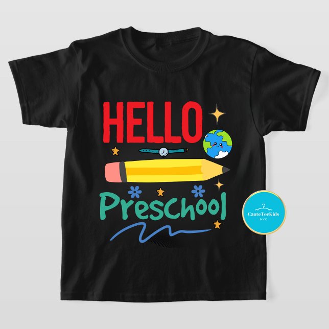 T-Shirt Premier Jour De L'École Bonjour Préscolaire T-shir (Créateur téléchargé)
