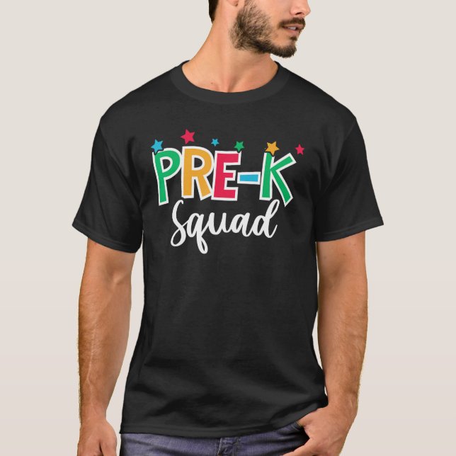 T-shirt Premier jour de l'école de l'équipe pré-k Bienvenu (Devant)