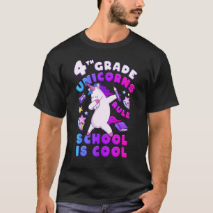 T-shirt Premier jour de l'école, Fille 4e année, Unicorne,