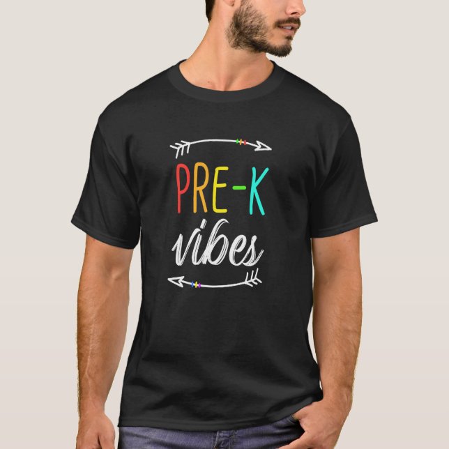 T-shirt Premier Jour De L'École Pré K Vibes Conception Pou (Devant)
