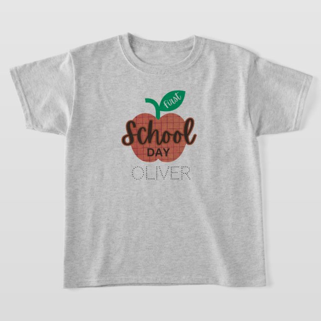 T-shirt Premier jour de l'école retour à l'école pomme per (Poser)