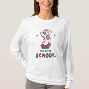 T-shirt Premier jour de l'école Unicorn