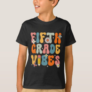 T-shirt Premier jour de l'école Vibes de cinquième année R