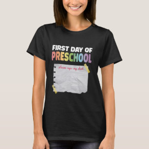 T-shirt Premier jour de pré-école signe ma chemise à Schoo