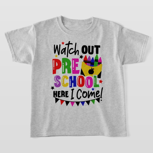 T-shirt Premier jour de préscolaire Attention (Poser)