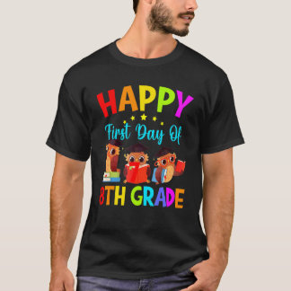 T-shirt Premier Jour De Professeur De 8e Année Hiboux Huit