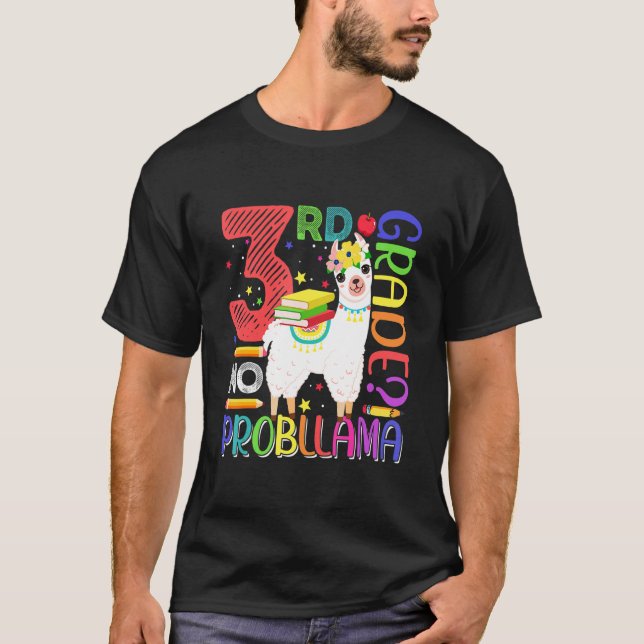 T-shirt Premier Jour D'école 3e Année Pas De Problème Prof (Devant)