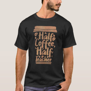 T-shirt Premier Jour D'école Demi Café Demi Enseignant Hom