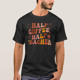 T-shirt Premier Jour D'école Demi Café Demi Enseignante Fe