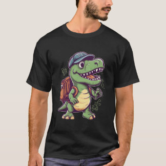 T-shirt Premier Jour D'école Dino Trex Inscription Scolair