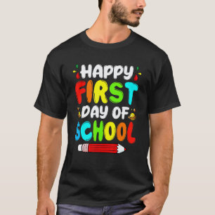 T-shirt Premier Jour D'école Enseignant Heureux Garçons Fi