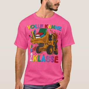 T-shirt Premier Jour D'école Garçons Excavatrice Volle Kan