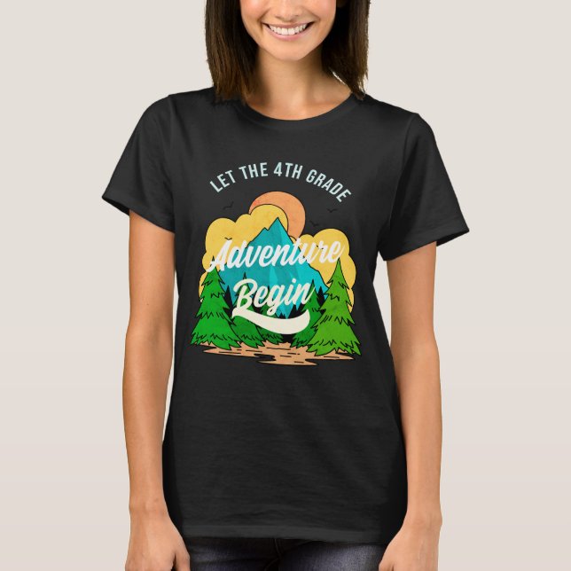 T-shirt Premier Jour D'école Professeur De 4e Remerciement (Devant)