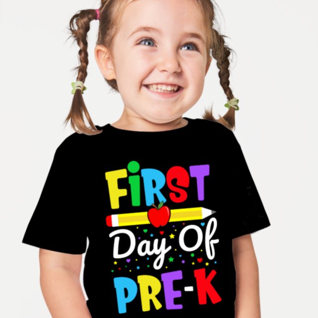 T-shirt Premier jour des enfants préscolaires pré-K Rainbo (Créateur téléchargé)