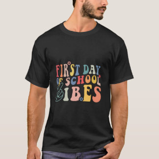 T-shirt Premier Jour Vibes De L'École Primaire Retour À L'