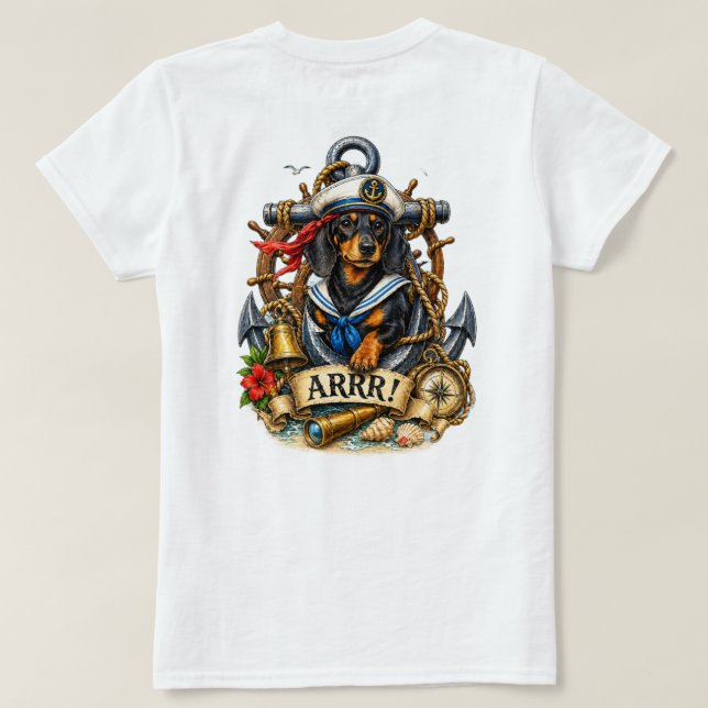 T-shirt Premier Matelot Dachshund (Design dos)