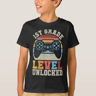 T-shirt Premier Niveau Jeu Déverrouillé 1Er Jour De L'Écol