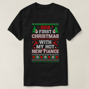 T-shirt Premier Noël 2019 Avec Ma Nouvelle Fiance Chaud S